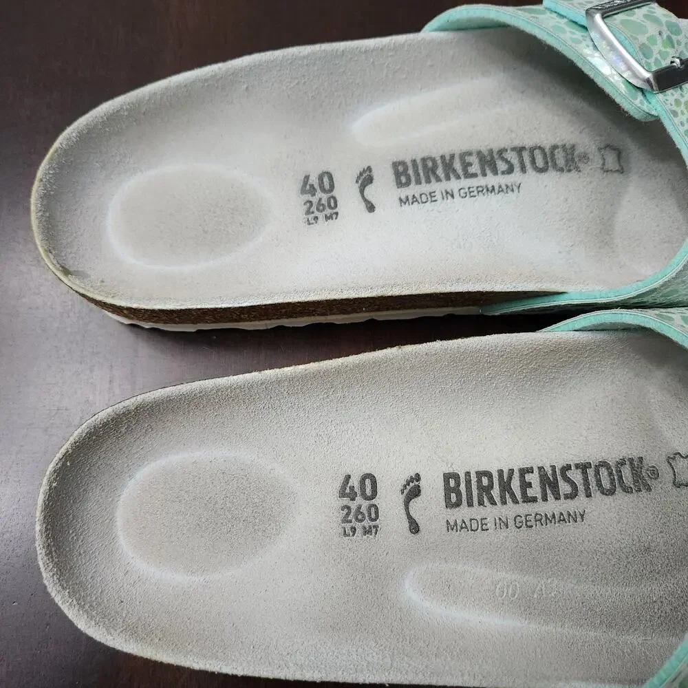 Birkenstock Madrid Iridescent Mint Sandals Size EU 40